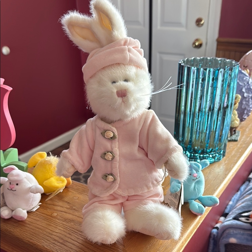 Boyds Bears Adorable Pink Bunny Plush with Outfit